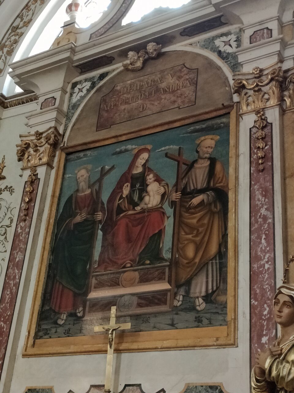 La Vergine in trono fra i santi Andrea e Pietro, di Cristoforo Ferrari de' Giuchis, 1504